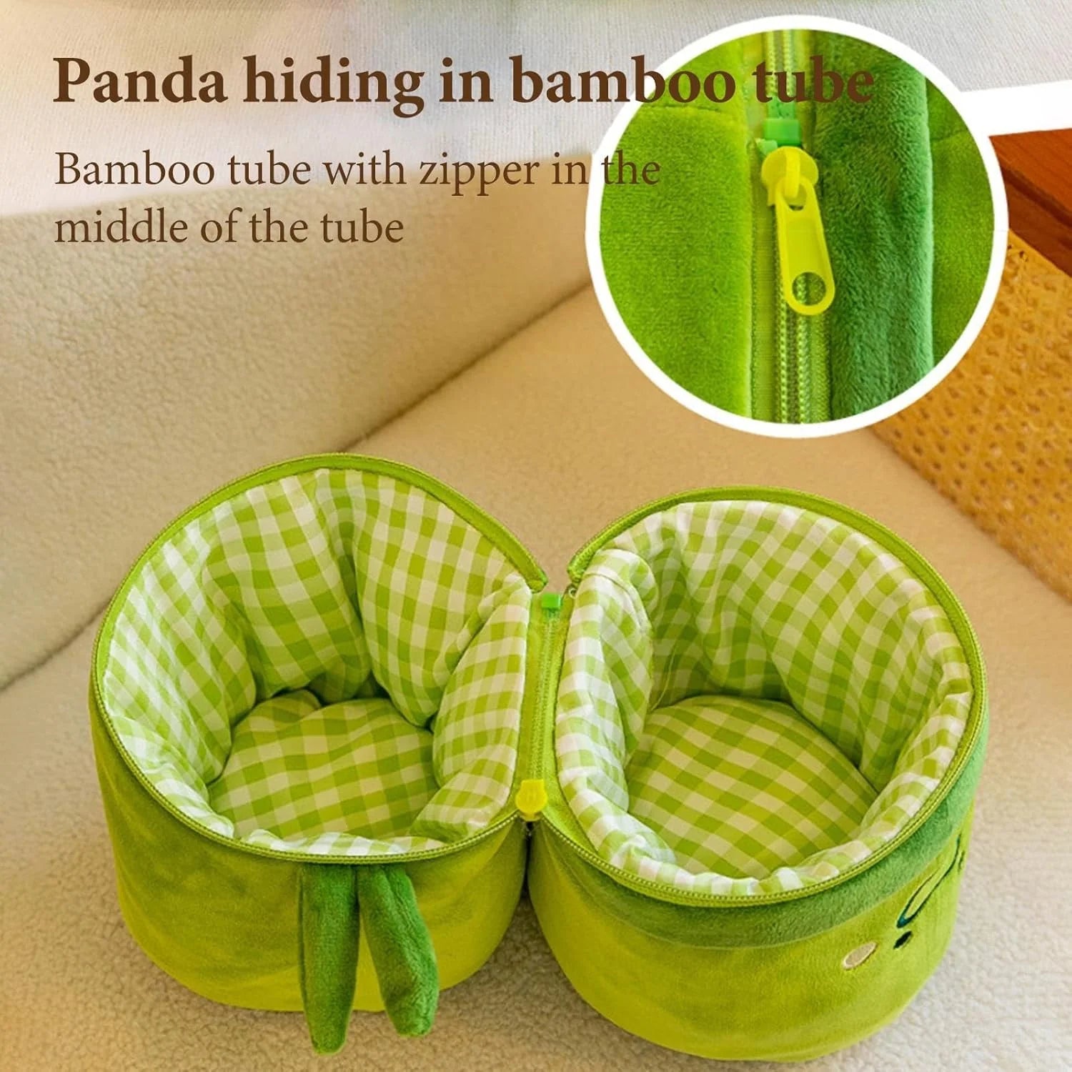Panda en Peluche avec Tube Vert